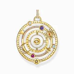 Discount Pendentif demi-sphère avec œil pierres multicolores plaqué or Femme Pendentifs|Placage Or 18 Carats - Argent 925