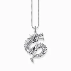 Cheap Pendentif dragon noirci en argent Femme Pendentifs|Argent 925