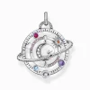 Shop Pendentif en argent au motif cosmique avec des pierres colorées Femme Pendentifs|Argent 925