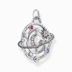 Shop Pendentif en argent au motif cosmique avec des pierres colorées Femme Pendentifs|Argent 925