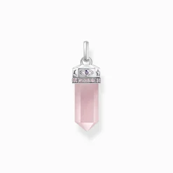 Online Pendentif en argent avec cristal de quartz rose Femme Pendentifs|Argent 925