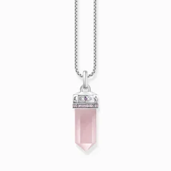 Online Pendentif en argent avec cristal de quartz rose Femme Pendentifs|Argent 925