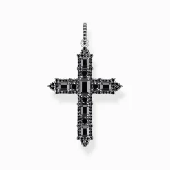 Flash Sale Pendentif en argent noirci avec zircon noir Femme Pendentifs|Argent 925