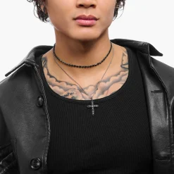Flash Sale Pendentif en argent noirci avec zircon noir Femme Pendentifs|Argent 925