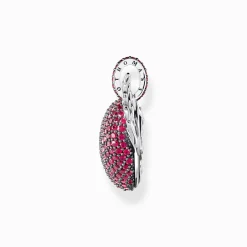 Discount Pendentif en argent noirci avec ailes et zircon rouge rubis Femme Pendentifs|Argent 925
