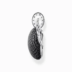 Clearance Pendentif en argent noirci avec ailes et zircon noir Femme Pendentifs|Argent 925