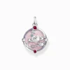 Best Pendentif en argent rose avec planète cœur et pierres Femme Pendentifs|Argent 925