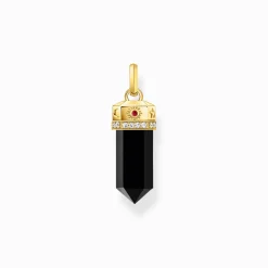 Hot Pendentif hexagone onyx plaqué or Femme Pendentifs|Placage Or 18 Carats - Argent 925