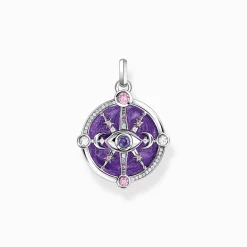 Shop Pendentif œil avec détails cosmiques et pierres argent Femme Pendentifs|Argent 925