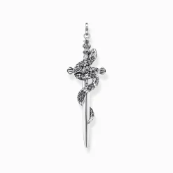 Outlet Pendentif noirci épée avec serpent Femme Pendentifs|Pendentifs