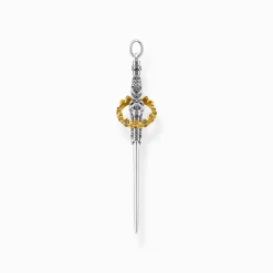 Clearance Pendentif épée avec couronne Femme Pendentifs|Placage Or 18 Carats - Argent 925