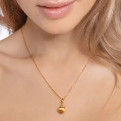 Hot Pendentif pomme or Femme Pendentifs|Placage Or 18 Carats - Argent 925