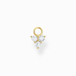 Discount Pendentif pour boucle d'oreille unique blanche pierres or Femme Créoles