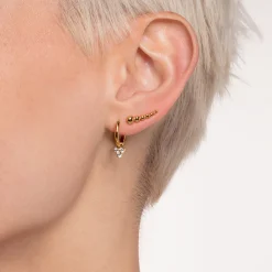 Discount Pendentif pour boucle d'oreille unique blanche pierres or Femme Créoles