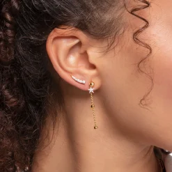 Discount Pendentif pour boucle d'oreille unique perles or Femme Créoles|Placage Or 18 Carats - Argent 925
