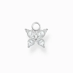 Clearance Pendentif pour boucle d'oreille unique papillon pierres blanches Femme Créoles