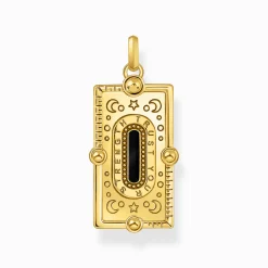 Clearance Pendentif serpent émail à froid noir plaqué or Femme Pendentifs|Placage Or 18 Carats - Argent 925