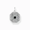 Outlet Pendentif talisman avec noires onyx argent Femme Pendentifs|Pendentifs
