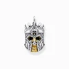 Hot Pendentif tête de mort chevalier Femme Pendentifs|Placage Or 18 Carats - Argent 925