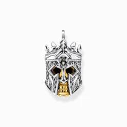 Hot Pendentif tête de mort chevalier Femme Pendentifs|Placage Or 18 Carats - Argent 925