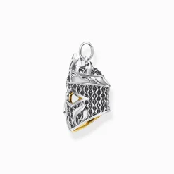 Hot Pendentif tête de mort chevalier Femme Pendentifs|Placage Or 18 Carats - Argent 925