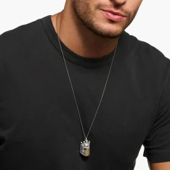 Hot Pendentif tête de mort chevalier Femme Pendentifs|Placage Or 18 Carats - Argent 925