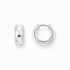 Clearance Petites boucles d'oreilles en argent au design épais Femme Créoles