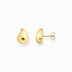 Discount Petits clous d'oreilles plaqués or de forme organique Femme Clous D'oreilles