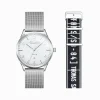 New Set Code TS montre blanche et bracelet noir urbain Femme Montres|Montres Pour Femmes