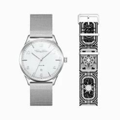Clearance Set Code TS montre blanche et bracelet ciel nocturne noir Femme Montres|Montres Pour Femmes
