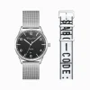 Outlet Set Code TS montre noire et bracelet blanc urbain Femme Montres|Montres Pour Femmes