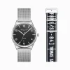 Shop Set Code TS montre noire et bracelet noir urbain Femme Montres|Montres Pour Femmes