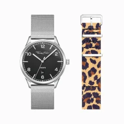 Online Set Code TS montre noire et bracelet imprimé animal Femme Montres|Montres Pour Femmes