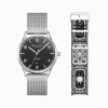 Store Set Code TS montre noire et bracelet ciel nocturne noir Femme Montres|Montres Pour Femmes